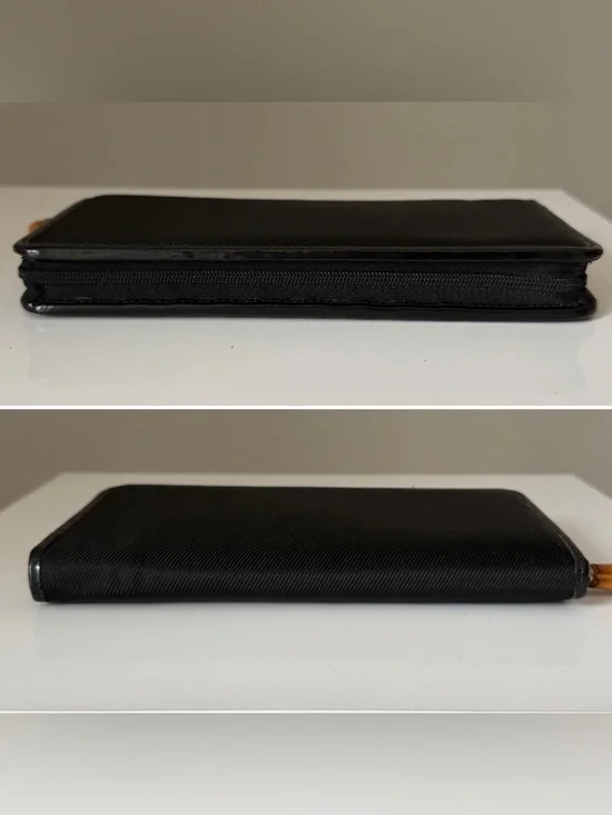 Gucci Bamboo Zip Around Wallet Black Nylon Patent Leather Trim - Picture 5 of 9